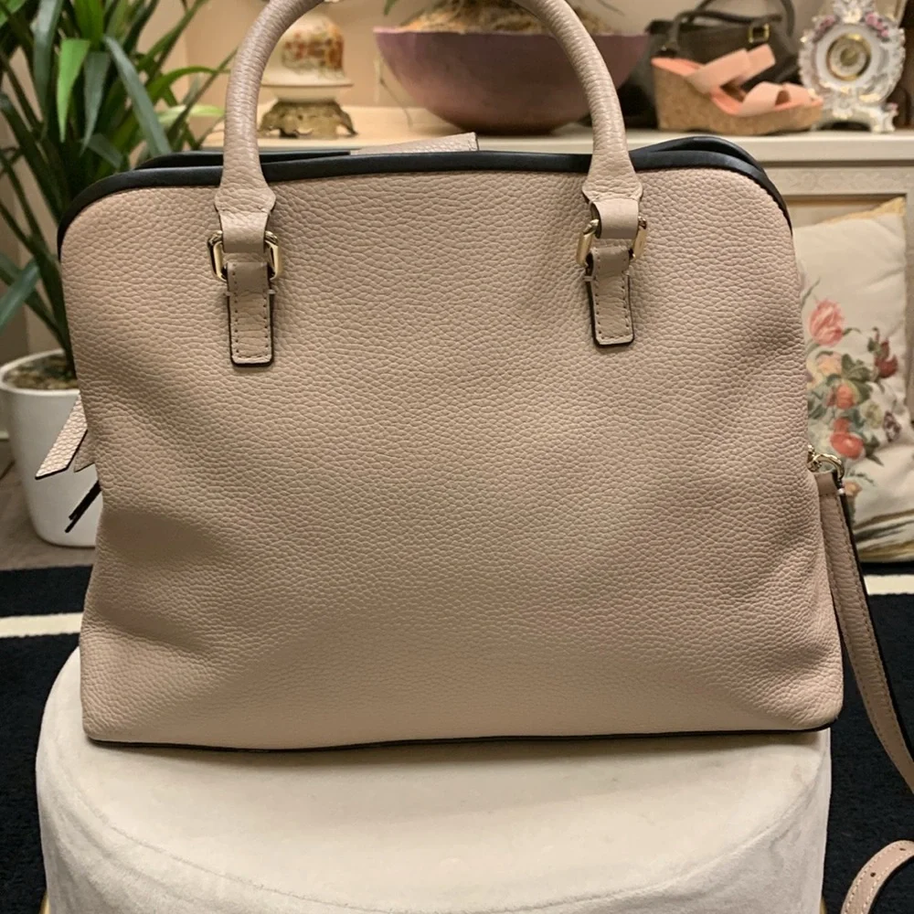 Kate Spade Ward Place Evangelie Satchel Bag Dusty Pink/Black Medium - Picture 8 of 16
